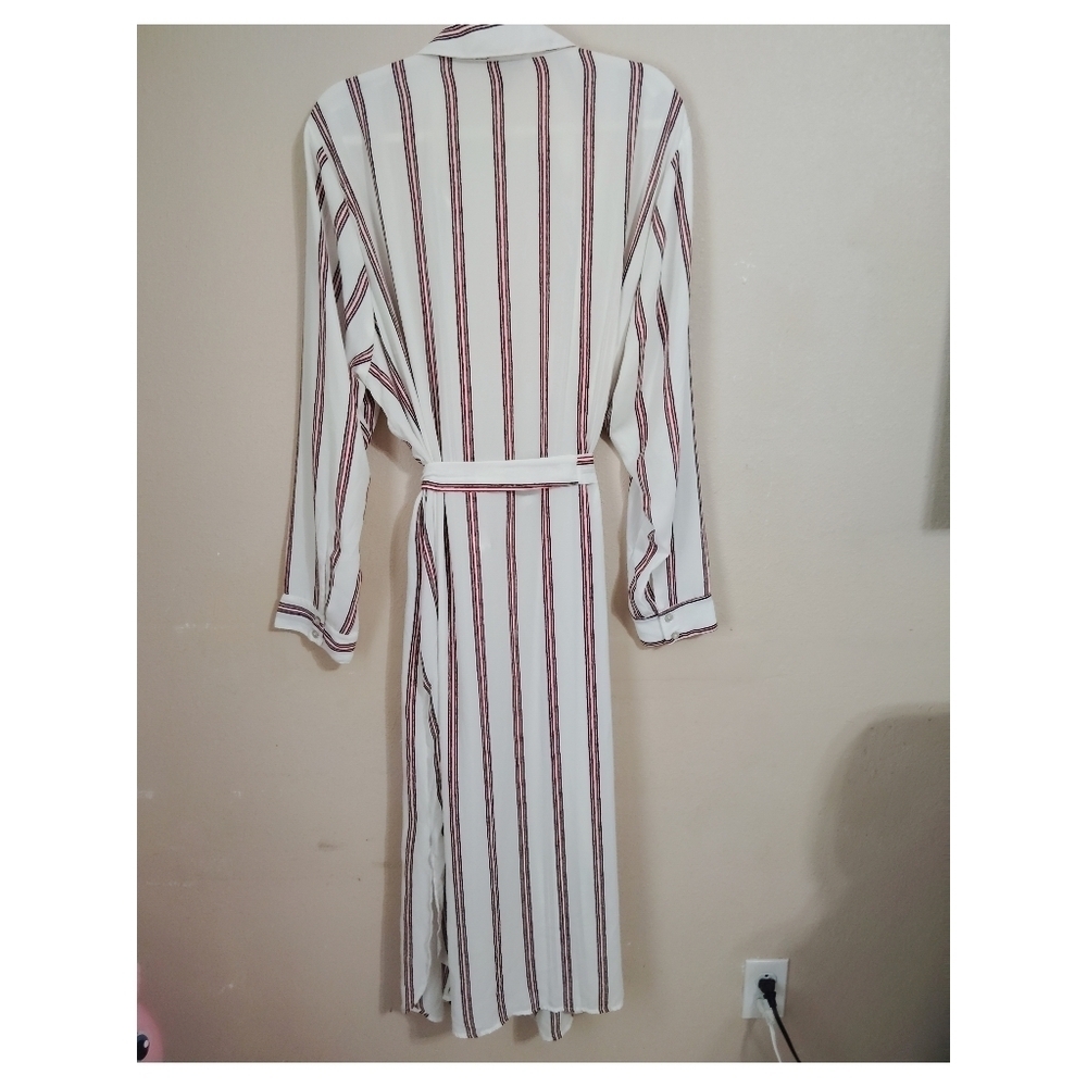 Torrid Black Red Stripe Georgette Trench Kimono Size 4 - Picture 5 of 6